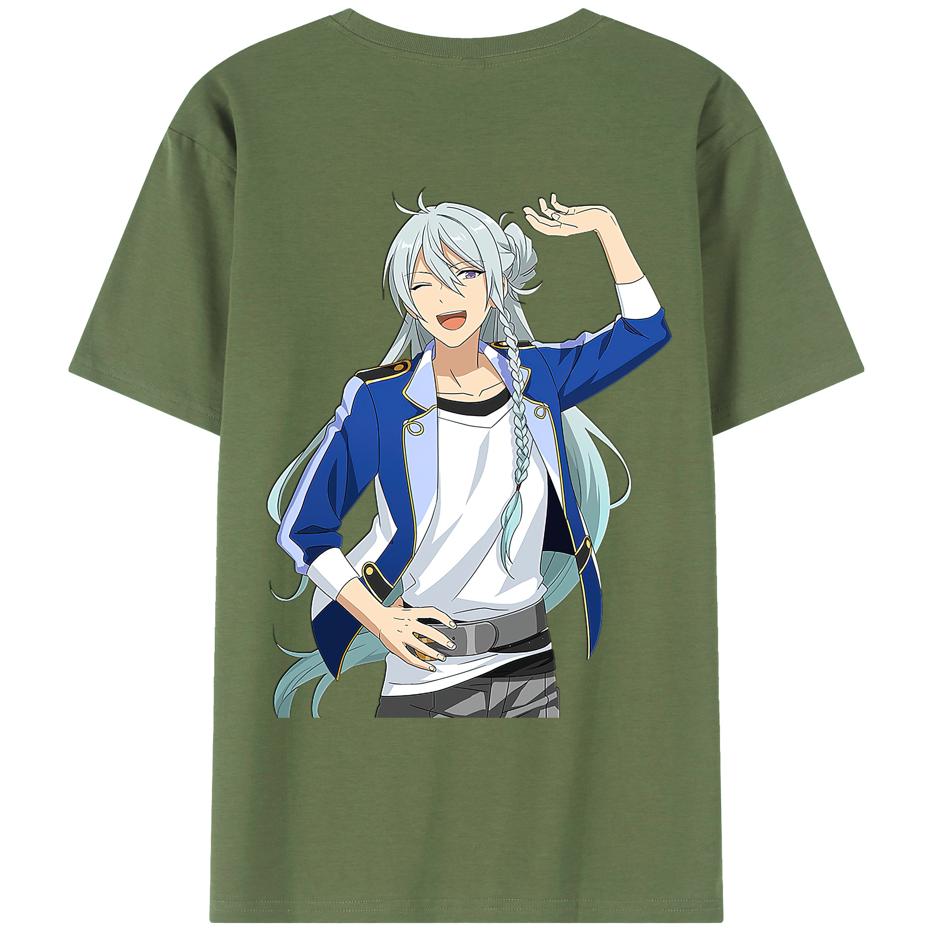 （画像用） あんさんぶるスターズ! Ensemble Stars 綿100％ メンズ半袖Tシャツ（バックプリント） 通気性